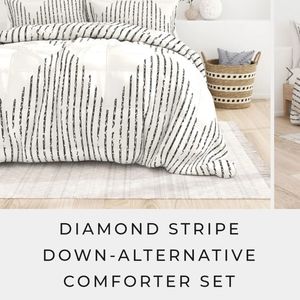Linens & Hutch King Diamond Stripe Down-Alternative Comforter Set